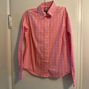 Vineyard Vines Pink Plaid Button Down Shirt Size 6